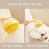 Silicone Pet Bathing Brush with Long Handle - Blue