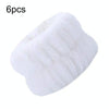 6pcs Washing Anti-Humidity Washing Face Wrist Strap Sports Sweat-Wiping Bracelet Sweat-Absorbing Sleeve(White)