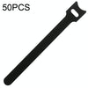 50 PCS  T-shape Self-Adhesive Data Cable Organizer Bundles 12 x 150mm Black