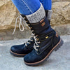 Winter Boots Women Boots Round Toe Platform Warm Females Boots Shoes, Size:35(Red)