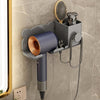 For Dyson Hair Dryer Wall-Mounted Holder Bathroom Shelf Storage Rack, Style: Upgrade Gray