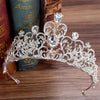 Crystal Wedding Crown Bride Crown Headband Accessories Hair Jewelry Ornaments(Silver White)