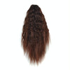 Natural Retro Short Curly Hair Clip-on Corn Blanching Horsetail Wig (Marron)