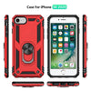 For iPhone SE 2022 / SE 2020 Shockproof TPU + PC Protective Case with 360 Degree Rotating Holder(Red)