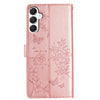 For Samsung Galaxy A26 5G Butterflies and Flowers Leather Phone Case(Rose Gold)