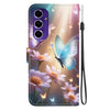 For Samsung Galaxy A16 Crystal Texture Colored Drawing Leather Phone Case(Butterfly Love Flower)