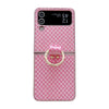 For Samsung Galaxy Z Flip4 5G Sparkling Diamond Rhombus PC Phone Case with Ring(Pink)