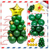 12 Inch Christmas Balloon Combination Set Christmas Scene Decoration(Red And Green Flag Set)
