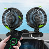 F558 With USB Mobile Phone Charging Car Fan 12/24V Car Truck Double Shaking Head Fan(Double Head 12V)