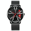 FNGEEN L001 Motorcycle Element Rotating Hub Metal Men Watch(Black Net Black Steel Red Surface)