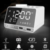 K11 Bluetooth Alarm Clock Speaker Creative Digital Music Clock Display Radio with Dual USB Interface, Support U Disk / TF Card / FM / AUX, UK Plug(Black)