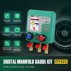2pcs / Set DUOYI DY523 Automotive Vacuum Pressure Gauge Liquid Charge Fluorine Repair Electronic Refrigerant Meter