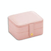 SH688-58 Square Double-Layer PU Earring Storage Jewelry Box(Pink)