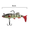 5 PCS Fish-Bait Road Sub-Bait Lead Fish With Single Hook And Three Anchor Hook Bait, Specification: 8cm 14g(Green)