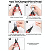 5 In 1  Combination Interchangeable Head Pliers Kit General Repair Screwdriver Pliers(Red Black)
