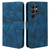 For Samsung Galaxy S25 Ultra 5G Skin Feel Geometric Lines Leather Phone Case(Blue)