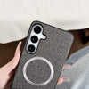 For Samsung Galaxy S25+ 5G Magsafe Magnetic Ring Cloth Texture Phone Case(Black)