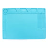 Heat-Resistant Silicone Soldering Mat with Magnetic Area, Blue, 35x25cm