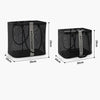 Mesh Toiletry Bag Basket Drainable Bath Bag Foldable Large Open Tote Bag Short Black