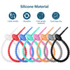 100pcs /Pack Silicone Ties Multi-Use Food Bag Clip Data Cable Winder Organizer 15cm(Black)