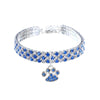 Sparkly Rhinestone Pet Collar, Blue/White, Small, Cats & Dogs