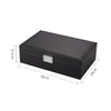 P57 Double-Layer PU Leather Jewelry Box Ring Necklace Watch Storage Box(Black)