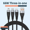 ADC-008 66W USB to USB-C/Type-C + 8 Pin + Micro USB 3 in 1 Fully Compatible Fast Charge Data Cable, Length:2m