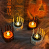 Halloween LED Candle Light Ghost Festival Decoration Palm Rest Night Light Horror Layout Prop(Black)