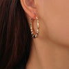 Temperament Ladies Light Luxury Pearl Double Layer Earrings Diamond Earrings, Specification:EH1008
