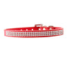 Red Diamond PU Leather Dog Collar, Medium (42cm)