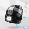 M3-BL Bluetooth LED Music Headset Hat Lady Warm Night Lighting Hat(Black White)