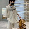 2pcs/set Middle and Big Kids Summer Boys Short T-shirt and Pants, Size: 130cm(Apricot)
