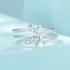 S925 Sterling Silver Oxidized Multi-layered Leaf Ring, Size: No.6(SCR755)