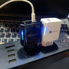 TE-PD01 PD 20W + QC3.0 USB Dual Ports Quick Charger with Indicator Light, US Plug(Black)