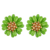 Cute Sweet Fashion Fresh Small Daisy Flower Stud Earrings for Girl, Metal Color:Green