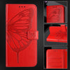 For Asus ROG Phone 8 Embossed Butterfly Leather Phone Case(Red)
