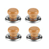 4pcs Household Cap Carrying Handle Kitchen Single Hole Pot Buttons Top Beads Pot Lid Accessories, Model: Solid Wood