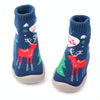 D2293 Children Cartoon Christmas Floor Socks Non-slip Shoes, Size: 20-21(Blue Elk)