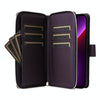 For iPhone 13 Pro Nine-card Slots Zipper Wallet Bag Leather Phone Case(Dark Purple)