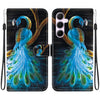 For Samsung Galaxy A55 5G Crystal Texture Colored Drawing Leather Phone Case(Peacock)