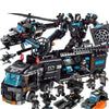 SWAT Shape Mecha Building Blocks Small Particle Assembled Educational Toys, Spec: 8-in-3 SWAT Pioneer