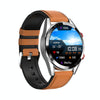 DW16 1.39 inch AMOLED Screen Smart Watch, Support Heart Rate / Blood Pressure Monitoring, Leather Strap(Brown)