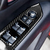 Car Carbon Fiber Window Buttons Panel Decorative Sticker for Mazda CX-5 2017-2018, Left Drive