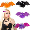 1pair Halloween Bat Hairpin Children Costume Headdress(Rose Red)
