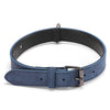 JINMAOHOU Blue Leather Dog Collar, XS (34x1.7cm) - Soft & Durable