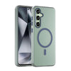 For Samsung Galaxy S24 FE 5G MagSafe Frosted Translucent TPU + PC Full Coverage Phone Case(Dark Blue)
