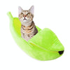 Banana Cat Bed - Small, Green - Warm Plush Pet Nest