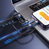 USAMS US-SJ646 U85 2m PD100W 6 in 1 Alloy Multifunctional Fast Charging Cable(Black)