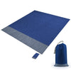Polyester Waterproof Plaid Cloth Pocket Picnic Mat Outdoor Camping Beach Mat, Size: 2.1 x 2m(Royal Blue + Gray)