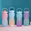 2L Large-Capacity Sports Water Cup Outdoor Drop-Proof Portable Straw Water Bottle(Pink Blue Gradient)